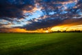 Sunset in Eastfrisia near Aurich Oldendorf Royalty Free Stock Photo