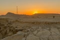 Sunset in the edge of Makhtesh crater Ramon, Negev Desert