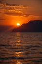 Sunset in Egean sea Royalty Free Stock Photo