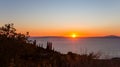 Sunset on the egean sea, Peloponnese, Greece Royalty Free Stock Photo