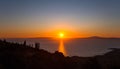 Sunset on the egean sea, Peloponnese, Greece Royalty Free Stock Photo