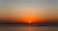 Sunset on the egean sea, Peloponnese, Greece Royalty Free Stock Photo