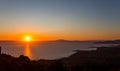 Sunset on the egean sea, Peloponnese, Greece Royalty Free Stock Photo