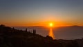 Sunset on the egean sea, Peloponnese, Greece Royalty Free Stock Photo