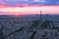 Sunset at Eiffel Tower in Paris with vintage filter Royalty Free Stock Photo