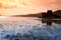 Sunset at Eilean Donan Castle in Scotland, Royalty Free Stock Photo