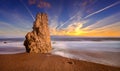 Sunset El Matador State Beach, Malibu. Royalty Free Stock Photo