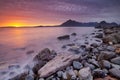 Sunset at the Elgol beach, Isle of Skye, Scotland Royalty Free Stock Photo