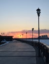 Sunset at embankment in Kazan, Russia Royalty Free Stock Photo