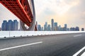 Empty asphalt road and city skyline in Chongqing Royalty Free Stock Photo