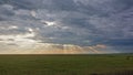 Sunset in the endless African savannah.