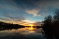 Sunset in England,Branston Water Park 2021 Royalty Free Stock Photo