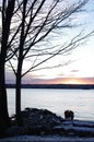 Sunset at English bay in Stanley Park in Vancouver