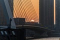 Sunset at the Erasmus bridge, Rotterdam Royalty Free Stock Photo