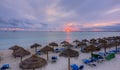 Sunset on Es Trenc beach playa, south Mallorca, Spain