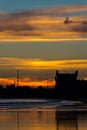 Sunset at essaouira beach Royalty Free Stock Photo