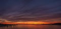 Sunset in the estuary of Vigo, Spain Royalty Free Stock Photo