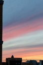 Sunset in the evening, Beautiful sky with clouds at Bangkok city Thailand, Silhouette cityscape view.sky looks Pink. So Royalty Free Stock Photo