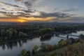 Sunset evening from Melnik castle in autumn color day