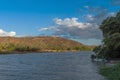 Sunset and evening mood on the Kunene River, Namibia Royalty Free Stock Photo