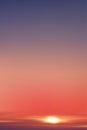 Sunset in evening with Orange,Yellow,Pink,Purple Sky,Vertical Dramatic twilight and dusk landscape, Vector illustration horizon