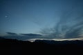 The sunset and evening panorama of the Durmitor mountain