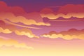 Sunset evening sky with clouds background vector wide horizontal illustration Royalty Free Stock Photo