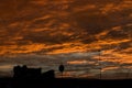 Sunset, evening sky, dramatic and wonderful cloud at dusk, majestic dark blue sky nature background Royalty Free Stock Photo