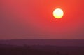 Sunset and evening sky landscape over the African savannah