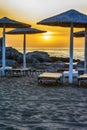 Sunset on Falasarna beach, Crete Royalty Free Stock Photo