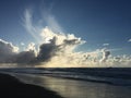 Sunset during Fall Day at Polihale Beach on Kauai Island in Hawaii. Royalty Free Stock Photo