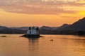 Sunset at Fateh Sagar lake in Udaipur. India