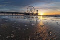 Scheveningen sunset silhouette Royalty Free Stock Photo