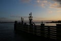 Sunset at the Ferry Dock near Mayport Village, Florida Royalty Free Stock Photo