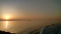 Sunset on Ferry Paros Greece mediteranean island aegean Royalty Free Stock Photo