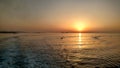 Sunset on Ferry Paros Greece mediteranean island aegean Royalty Free Stock Photo