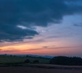 Sunset of the Fields - Berry Pomeroy Village in Devon Royalty Free Stock Photo