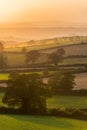 Sunset of the Fields - Berry Pomeroy Village in Devon Royalty Free Stock Photo