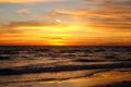 Sunset With Fiery Orange Cloudscape