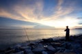 Sunset and Fisherman at Tanjung Piai