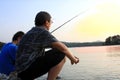 Sunset fishing Royalty Free Stock Photo