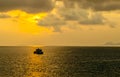 Sunset fishing boat Royalty Free Stock Photo