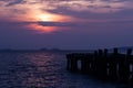 Sunset on fishing boats Royalty Free Stock Photo