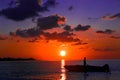 Sunset fishing, Jamaica, Negril Royalty Free Stock Photo