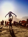 Sunset Flip Silhouettes Rio de Janeiro Brazil Royalty Free Stock Photo