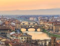 Sunset at Florence, Toscana, Italy Royalty Free Stock Photo