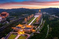 Sunset at Fo Guang Shan Buddha Temple in Kaohsiung, Taiwan