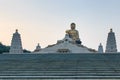 Sunset at Fo Guang Shan buddist temple of Kaohsiung, Taiwan. Royalty Free Stock Photo