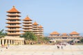 Sunset at Fo Guang Shan buddist temple of Kaohsiung, Taiwan Royalty Free Stock Photo