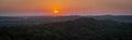 Sunset, Forest from the Dune du Pilat, the biggest sand dune in Europe, France Royalty Free Stock Photo